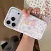 Purple Floral Rabbit Chain Case for iPhone 15/14/16/17 Pro Max
