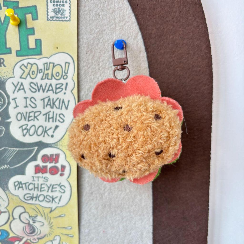 Roztomilý Kreslený Hamburger a Hranolky Plyšový Batoh Přívěsek na Klíče Panenka