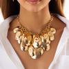 SHIXIN Luxe Klassieke Gouden Kleur Pailletten Lange Kwast Ketting voor Vrouwen Punk Metaal Waterdruppel Hanger Ketting Nieuwjaars Sieraden