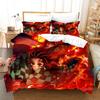 Cartoons Demon Slayer 2_3pcs Bedding Sets Duvet Cover Set With Pillowcase Twin Full Queen King Bedclothes Bed Linen Home Textile