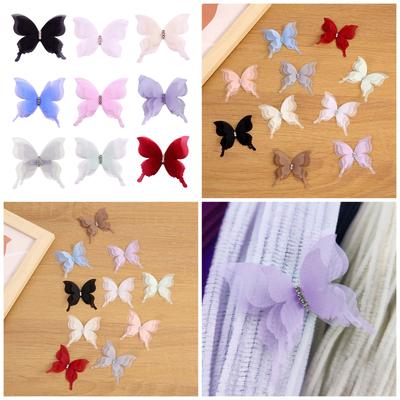 20PCS Embroidery Butterfly Appliques Sew On Patches for Sewing Craft Wedding Dress Clothing Decoration Hair Accessories