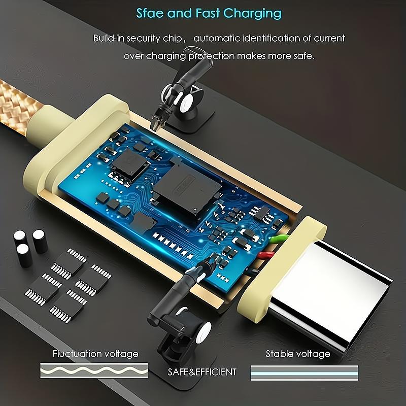 Digital Cables 3.3ft/6.6ft/9.9ft High-Speed USB Type-C Fast Charging Cable For Android Phones - Compatible With Samsung, Redmi, OnePlus, And Xiaomi