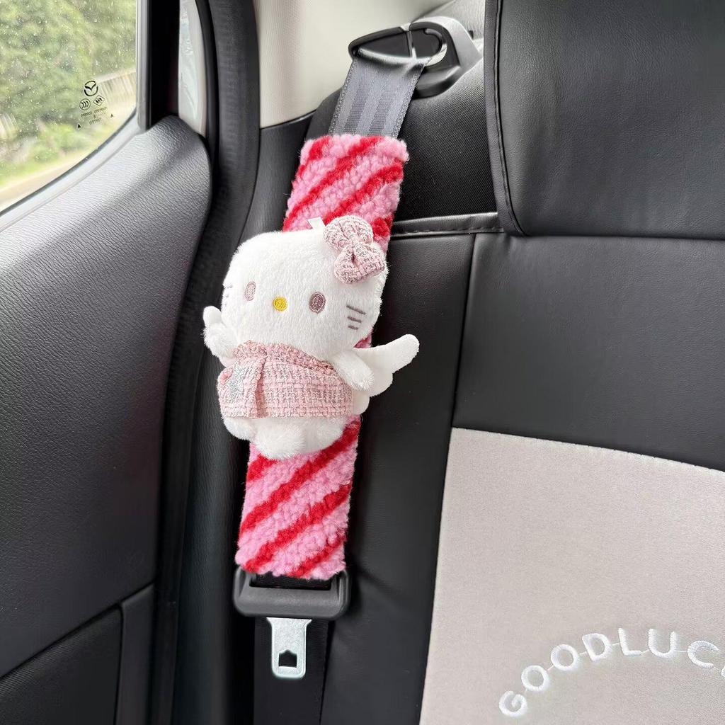 Hello Kitty Cute Car Seat Belt Shoulder Pads - Cartoon Decoration, High-Grade Design, Pair for Females