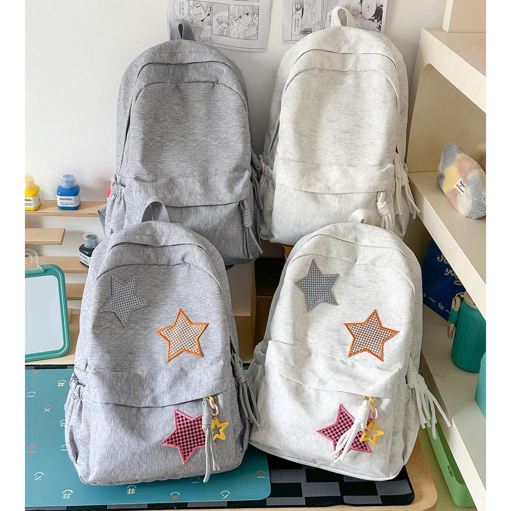 Schoolbag1011 New Star Backpack Female Korean Version Ins Style Simple Casual Student Schoolbag Large Capacity Travel Backpack