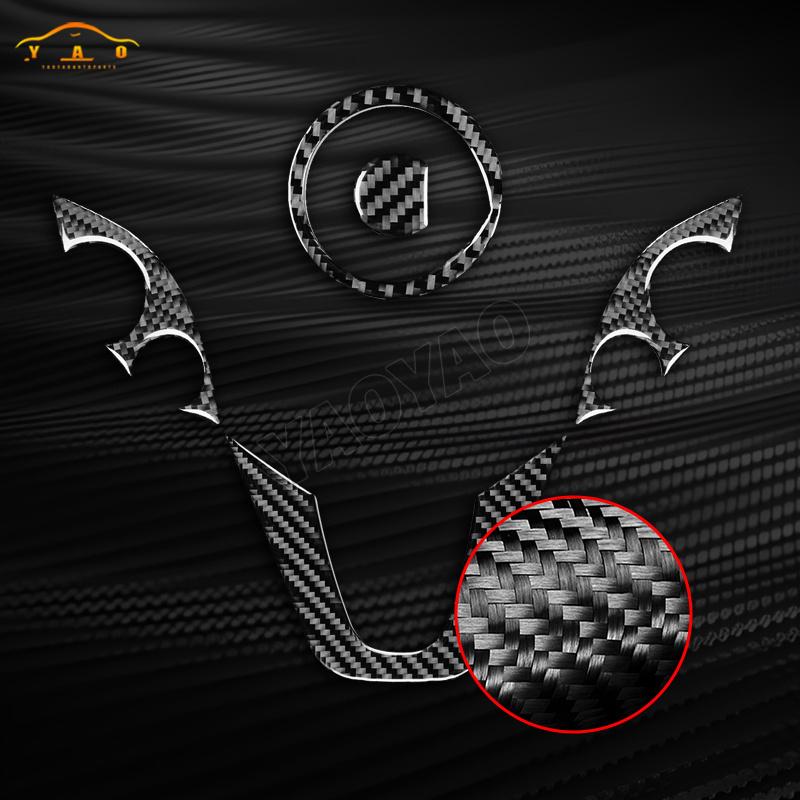 Car Sticker For Benz Smart 453 Fortwo 2016- Carbon Fiber Steering Wheel Decoration Cover Trim Car Accessories