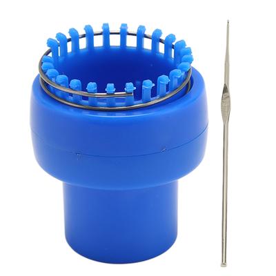 Mini Knitting Machine Blue Ergonomic Design Automatic Release Function Crochet Loom Machine