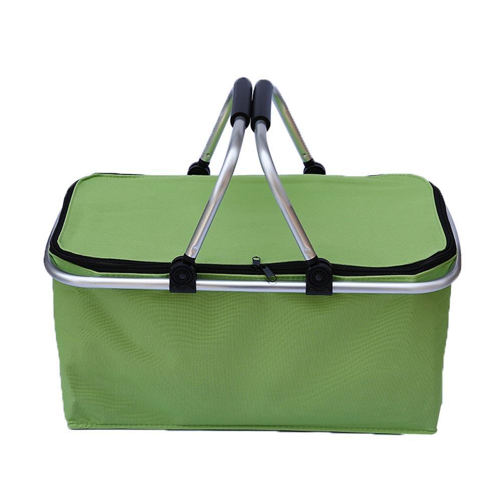 Cestino pieghevole per picnic, campeggio, shopping, isolato, borsa frigo, borsa a mano con cerniera, borse impermeabili
