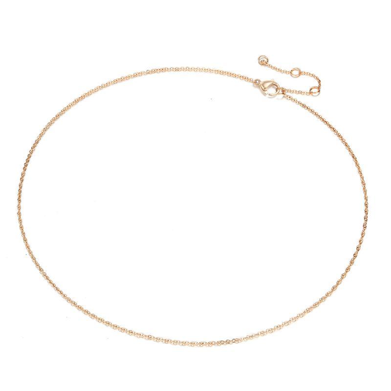 Emanco Women s Stainless Steel Korean Pendant Necklace Width 1.2mm, Length 38+5cm Rose Gold