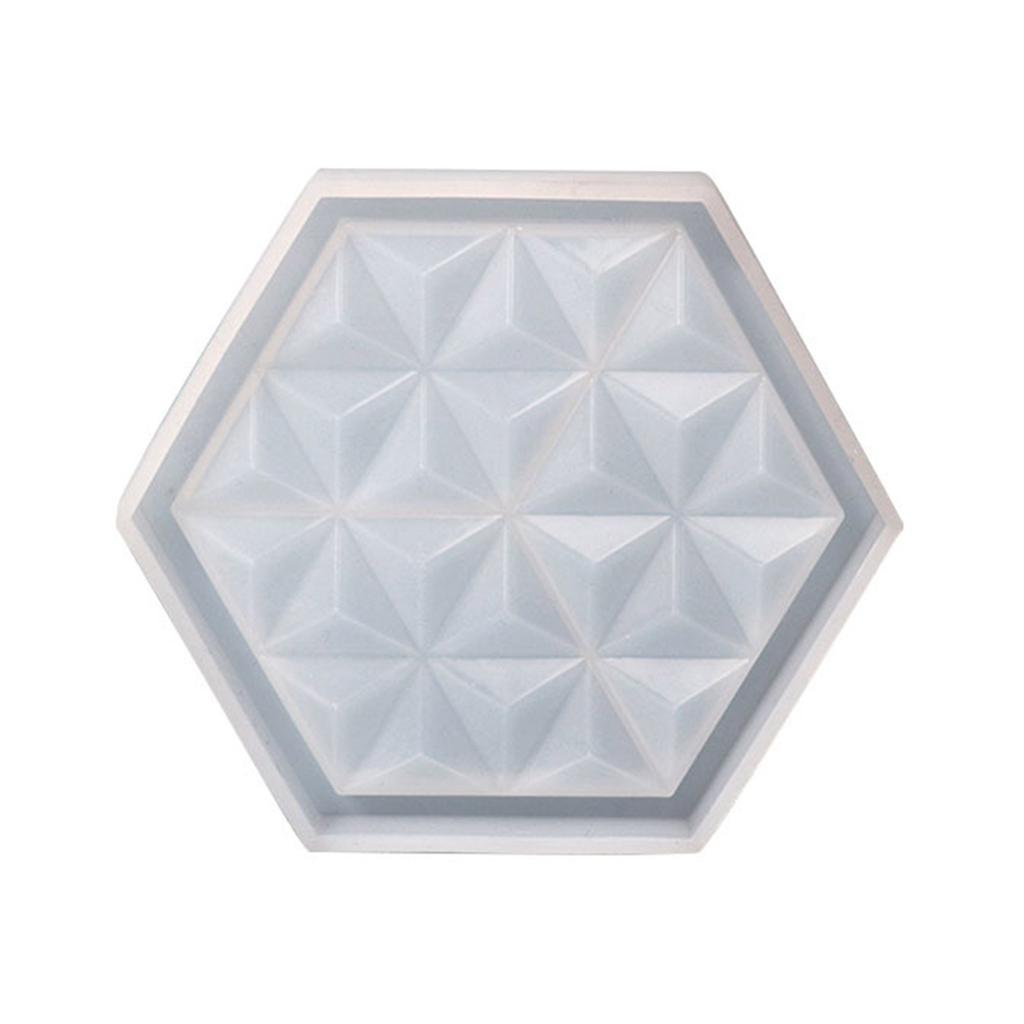 Kristall-Epoxid-geometrische Sechseck-Untersetzer-Spiegel-Silikonform, Schalen-/Tablettform zum Gießen mit Harz, Beton, Zement