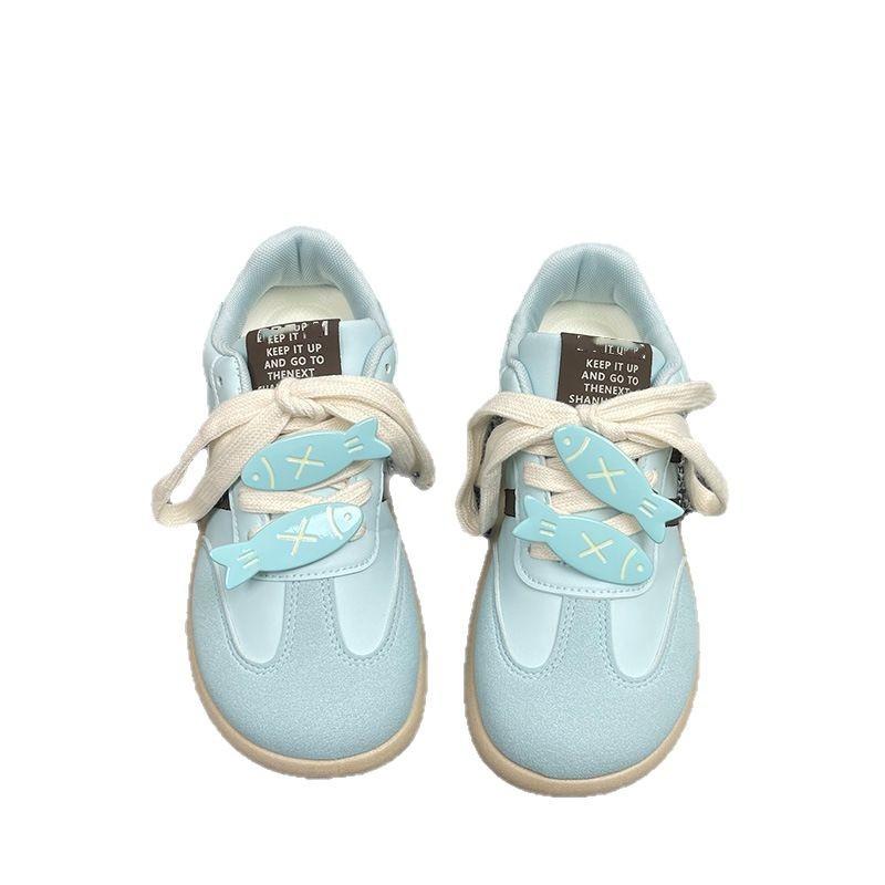 2025 Popular German Training Board Shoes Women's Big Head Autumn New Ins Niche Korean Version Versatile Student Sports Little White Shoes