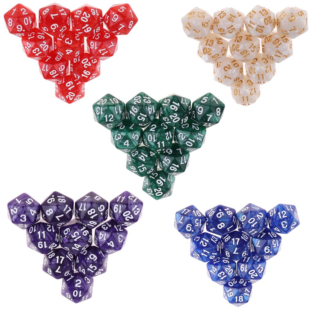 RPG Dice Acrylic D20 Polyhedral Game Board Dice Set for Tabletop Role Playing Board Games