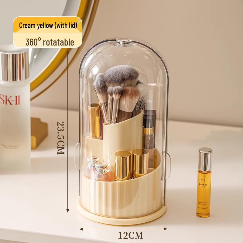 

Rotating Makeup Brush Holder and Desktop Cosmetics Organizer