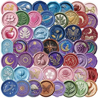 50Pcs/Set Retro Seal Series 01 PET Stickers Waterproof DIY Fashion Doodle Decals Stickers