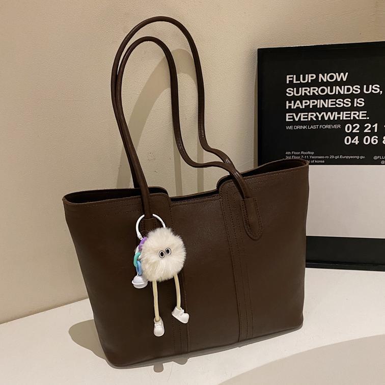 Simple High-end Bag Women's New Versatile Commuter Shoulder Bag College Students Class Tote Bag Large Capacity