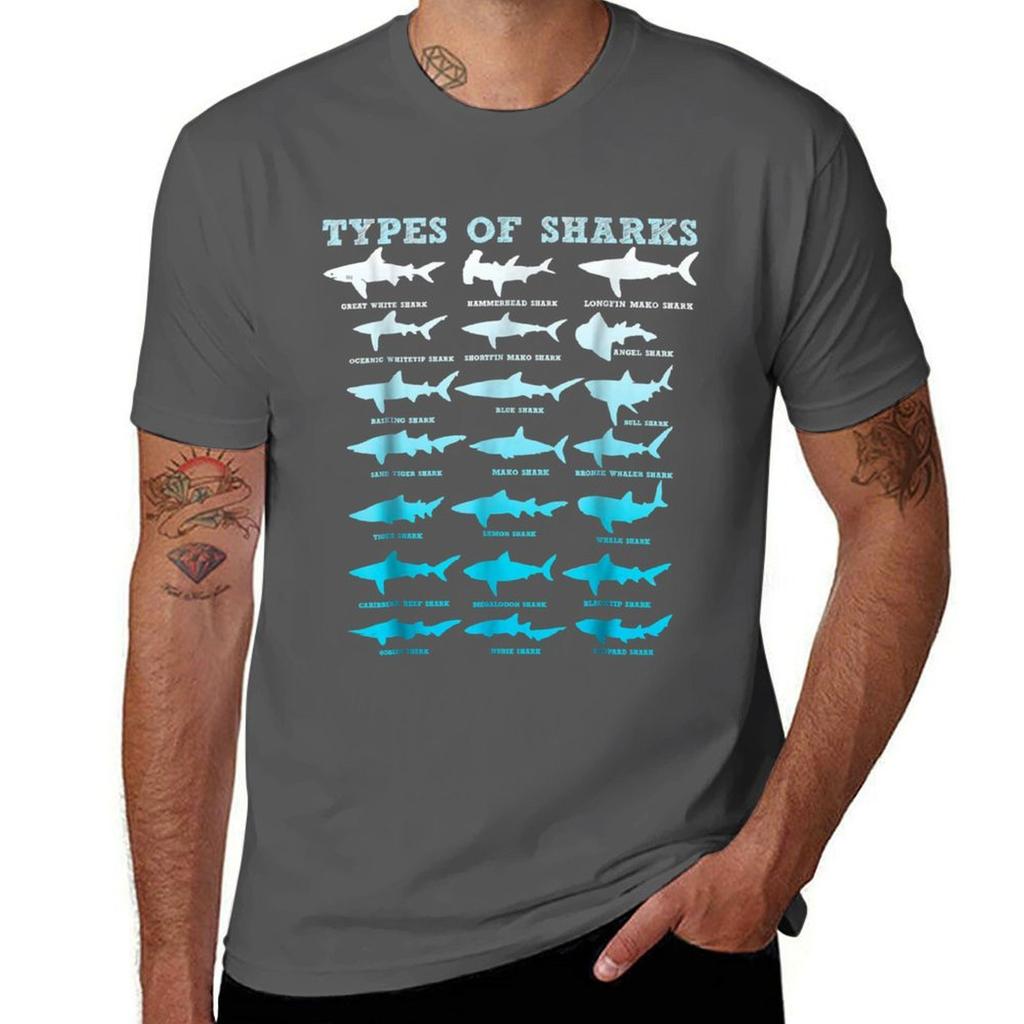 21 Shark Types Marine Biology Unisex Unisex Teens Boys Girl Gift Long Sleeve TShirt Breathable Sportswear TShirt for Unisex
