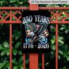 2D Flat Decorative 8×12 Inch Aluminum Plaque Metal Sign | 250 Years (1776-2026): Bald Eagle with US Flag Design; Celebrate 250 Years of American