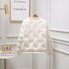 Xiaoxiangfeng light and thin small down jacket short winter new embroidered round neck trimmed collarless duck down jacket