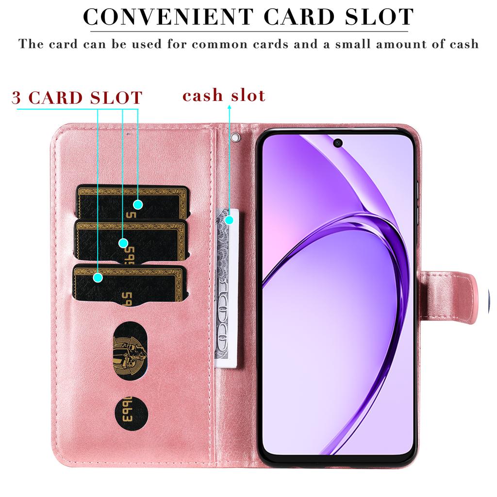 For Oppo A5x 5G/A3x 4G/A3x 5G (India) Case Zipper Wallet Calf Texture PU Leather Phone Cover