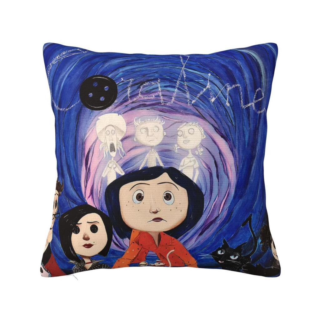 Coraline Tim Burton Pillow Case the Secret Door Fantasy Cushion Cover Custom Zipper Decor Pillowcase for Sofa 18