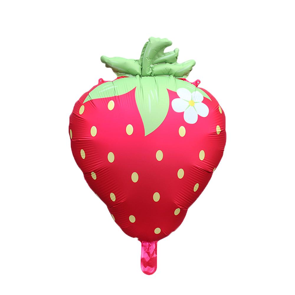 3pcs/6pcs Strawberry Aluminum Film Balloon Birthday Party Supplies Summer Fruit Party Baby Baptism Decoration Balloons