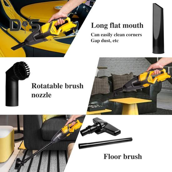 Cordless Handheld Vacuum Cleaner 200W Portable Car Vacuum Cleaner with 3 Filter 10KPa Suction Power Vacuum Cleaner