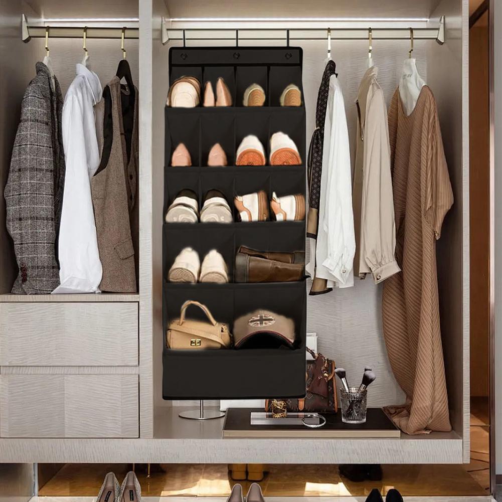 Large Pocket Shoe Holder Holds 12 Pairs Closet Shoe Organizer Shoe Organizer Door Hanger Door Shoe Storage Rack with Pockets