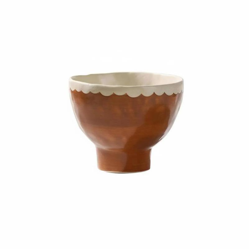 Japanese Retro Ceramic Rice Bowl, Creative Tableware, Unique Brown Plate for Home