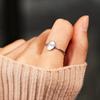 S925 Sterling Silver Geometric Oval Design Pinky Promise Laser Engraved Women’s Fashion Ring