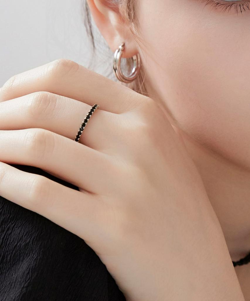 Dmoment Noelle Bk Silver Ring (925 Silver)