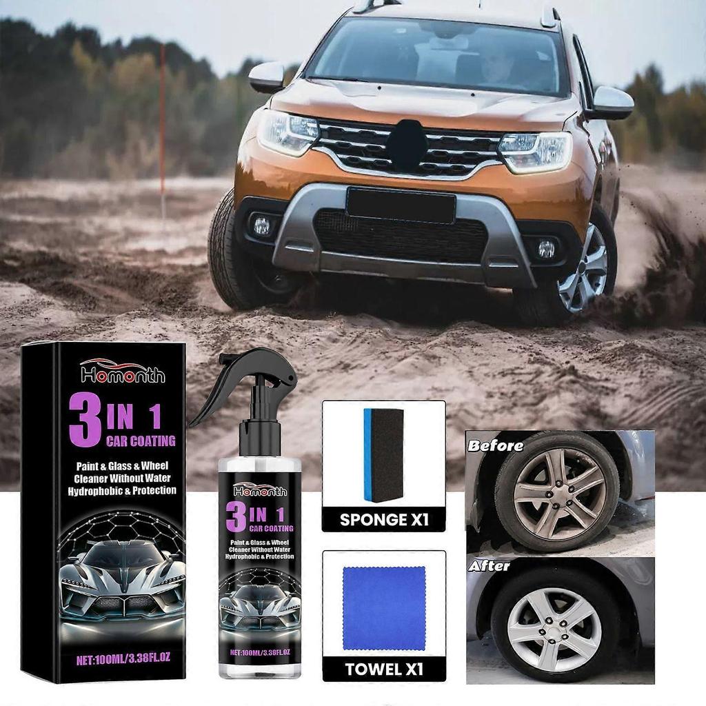 Limited time!!Homonth Ceramic Car Paint Spray Car Paint Brightening Tire Cleaning Stain Removal Polishing Renovation Spray