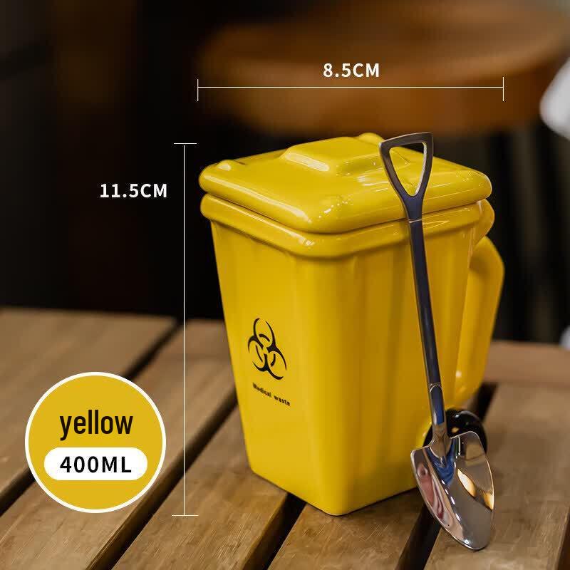 Creative Trash Can Shaped Ceramic Mug