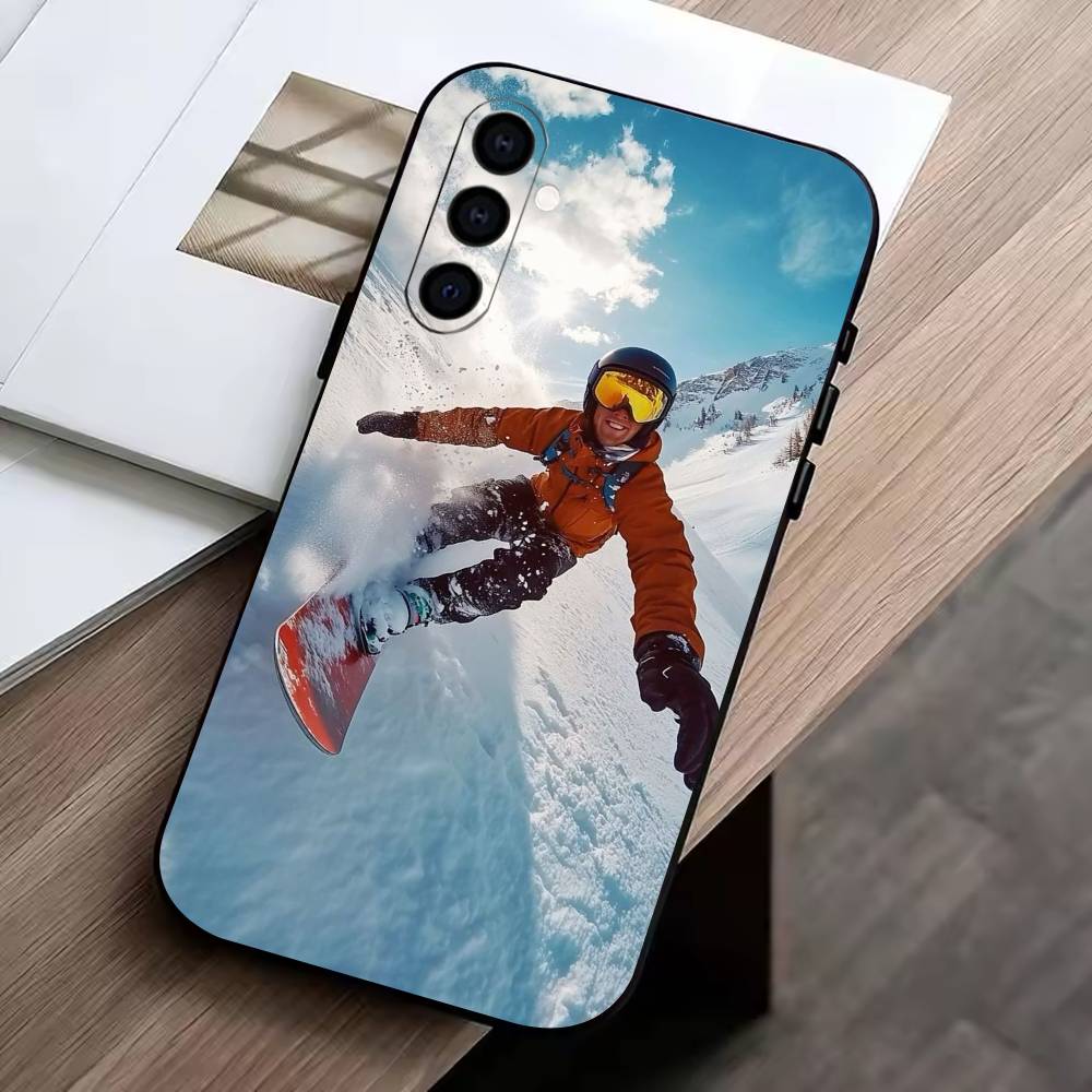 Snow Snowboard Ski -SS Phone Case For Samsung Galaxy A73,A72,A71,A70,A53,A52,A51,Others Soft Black Cover