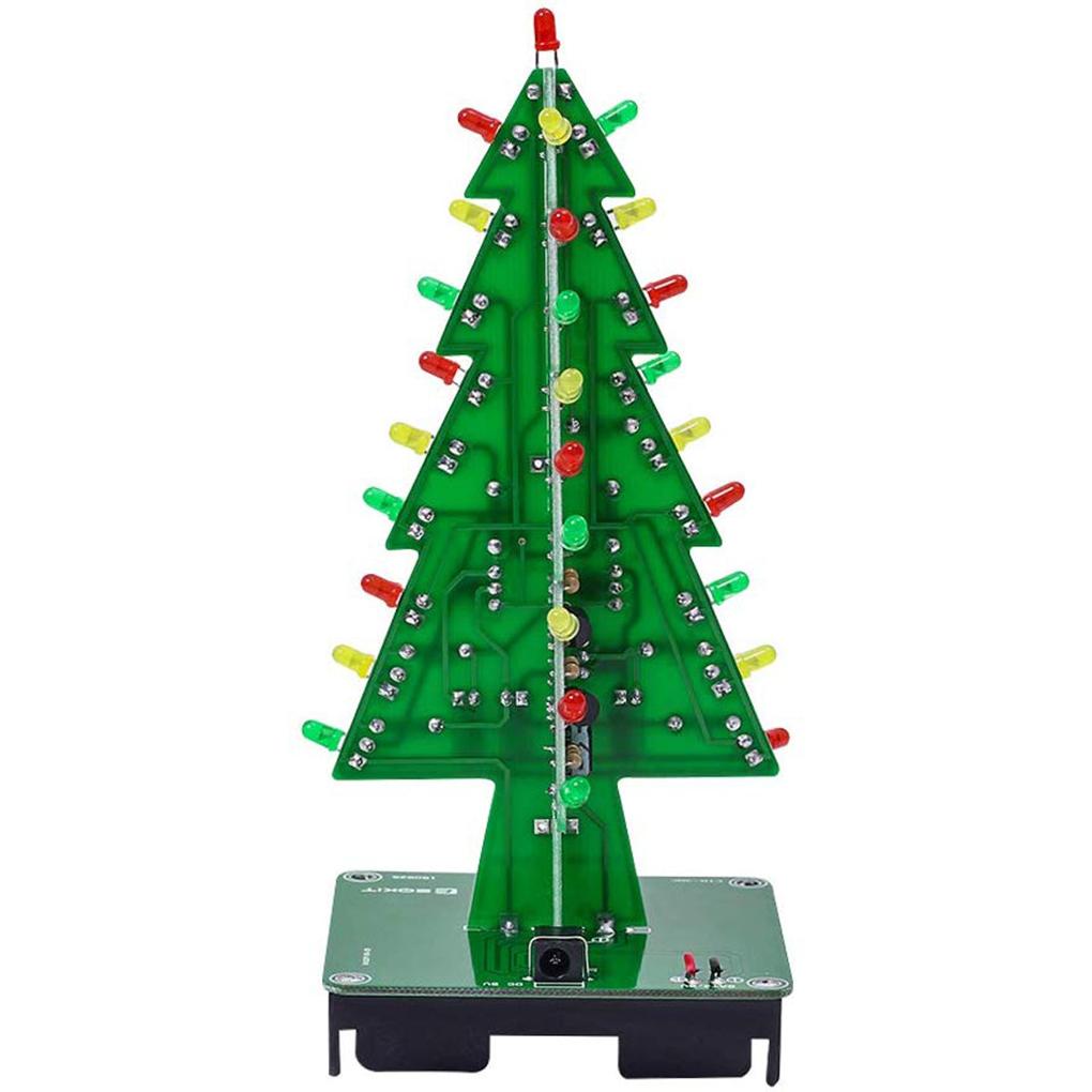 3D Xmas Christmas Tree Led DIY Kits 3Color Flash RGB LED Circuit Electronic Assemble Funny Kits STEM Project PCB Board Flash Kit