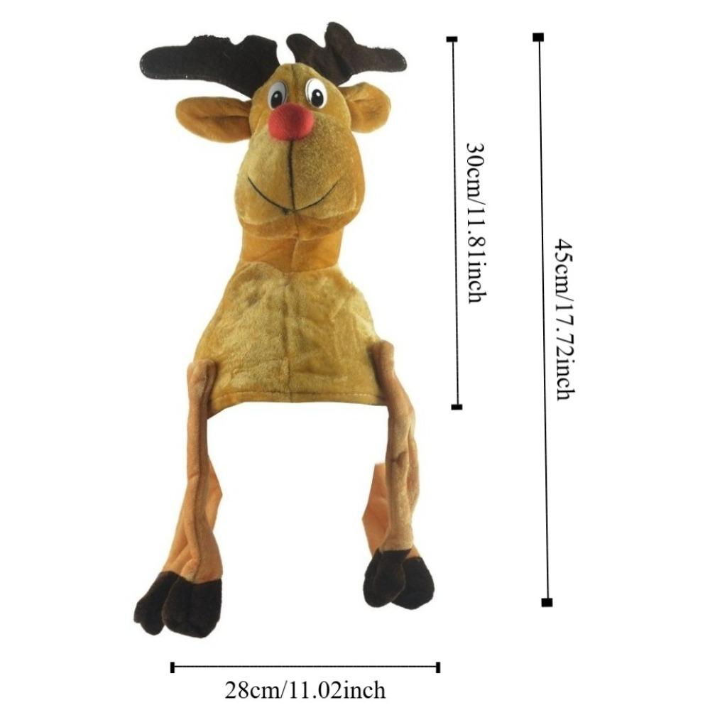 Cartoon Plush Elk Hat Ornaments Christmas Deer Cap Cute Christmas Party Props  Xmas