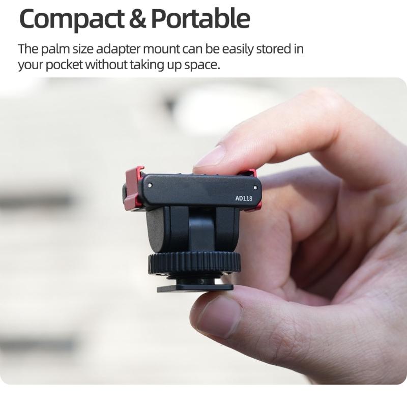 Quick Detach Magnetic Mount for Action 6/5Pro/4/3 Cameras Cold Shoe 1/4 Tripod Screw Hole Full 180Degree Tilt Adjustment