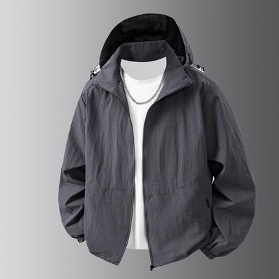 New Autumn and Winter Sunscreen Clothing Stand-up Collar Jacket Men's Jacket Men's Casual Hooded Trendy Casual Versatile Jacket