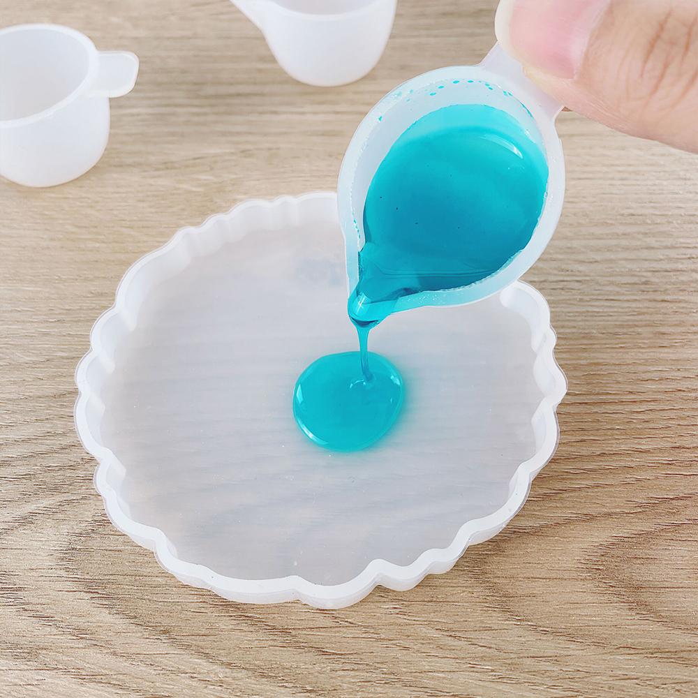 SZ032 Cupă de Amestecare Pigmenți Silicon DIY Reutilizabilă 5 Bucăți Mini Cupă Silicon pentru Nuanțare Culoare Instrumente Amestecătoare pentru Colorare Rășină Epoxidică UV