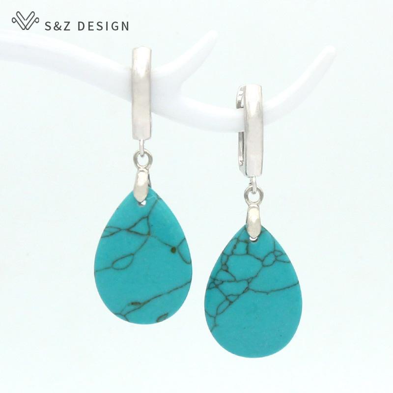 

Винтажные висячие серьги с каплями воды из синтетической бирюзы для женщин, свадебные украшения цвета розового золота