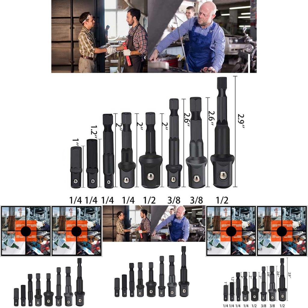 Versatile 8pc Impact Socket Adapter Kit For 1/4 Inch 3/8 Inch 1/2 Inch Drives
