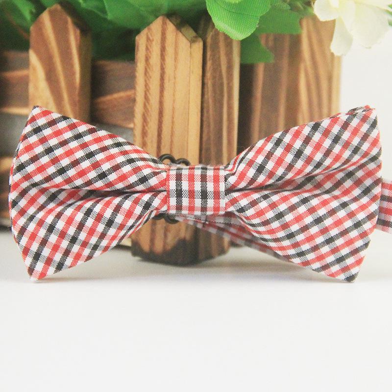 Children's Trendy British Style Multi-Color Cotton Plaid Bow Tie