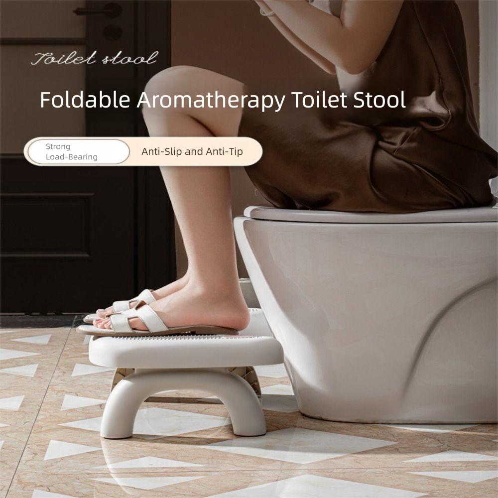 Non-slip Folding  Toilet Footstool Ergonomic Under Desk Footrest  Bathroom Accessories