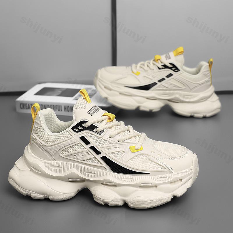 Fashion 2025 Autumn Fashion Trend Men's Low Top Thick Soled Casual Shoes Mesh Breathable Comfortable Versatile Non Slip Chunky sneakers