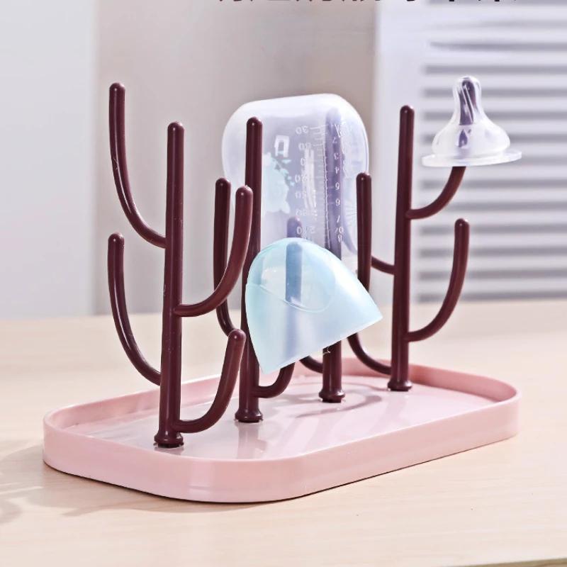 Baby Cactus Milk Bottle Drying Rack Multifunctional Infant Milk Bottle Water Cup Drain Rack Removable Milk Bottle Rack 2025