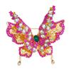 Multi Purpose Crystal Rhinestones Butterfly Brooch Double Wing Structure Easy Clip Fastening For Various Clothings