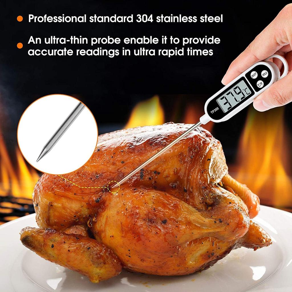 Food Thermometer Digital Meat Cooking Thermometer Instant Read Long Probe Auto Off LCD Screen Kitchen 4