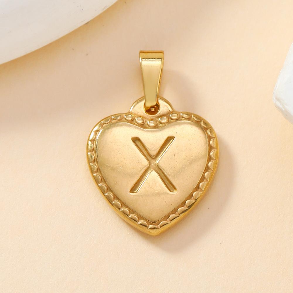 316L Stainless Steel Initial Necklace Letter Heart Pendant Chain For Women Jewelry Accessories