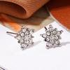Christmas Snowflake Zircon Stud Earrings For Women Shiny Crystal Snowflake Earrings Birthday Festival Zircon New Year Gifts