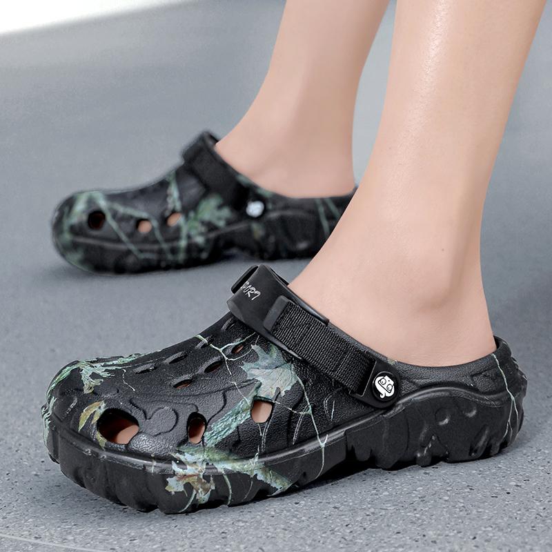 Summertime Beach Slide Shoes Men Summertime Clogs Outside Slide Sandal Shoes Man Garden Shoes Male Summertime Water Shoes Leisure Flats