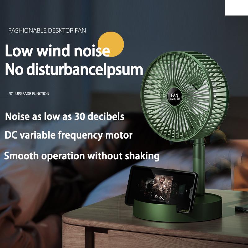 Foldable Fan Portable Silencioso Floor Fan Ventilador Portatil USB Rechargeable Third Gear Summer Table Desk Outdoor Camping Fan