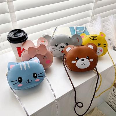 Cartoon Animal Shoulder Purse Girl Handbag Round Zipper Crossbody Bags